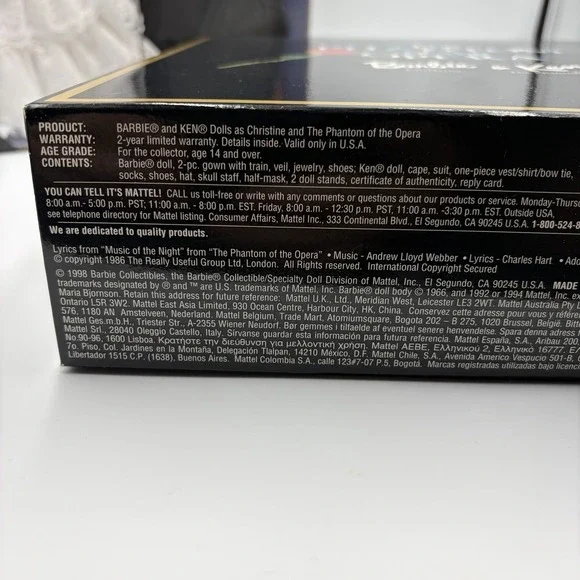 Barbie & Ken Phantom of the Opera Fao Schwartz Limited Collectible Edition 20377 - Picture 16 of 16